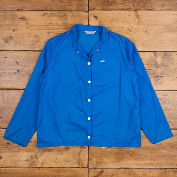 Vintage H.i.s Coach Jacket L 80s Chic USA Made Blue Womens Snap - Etsy