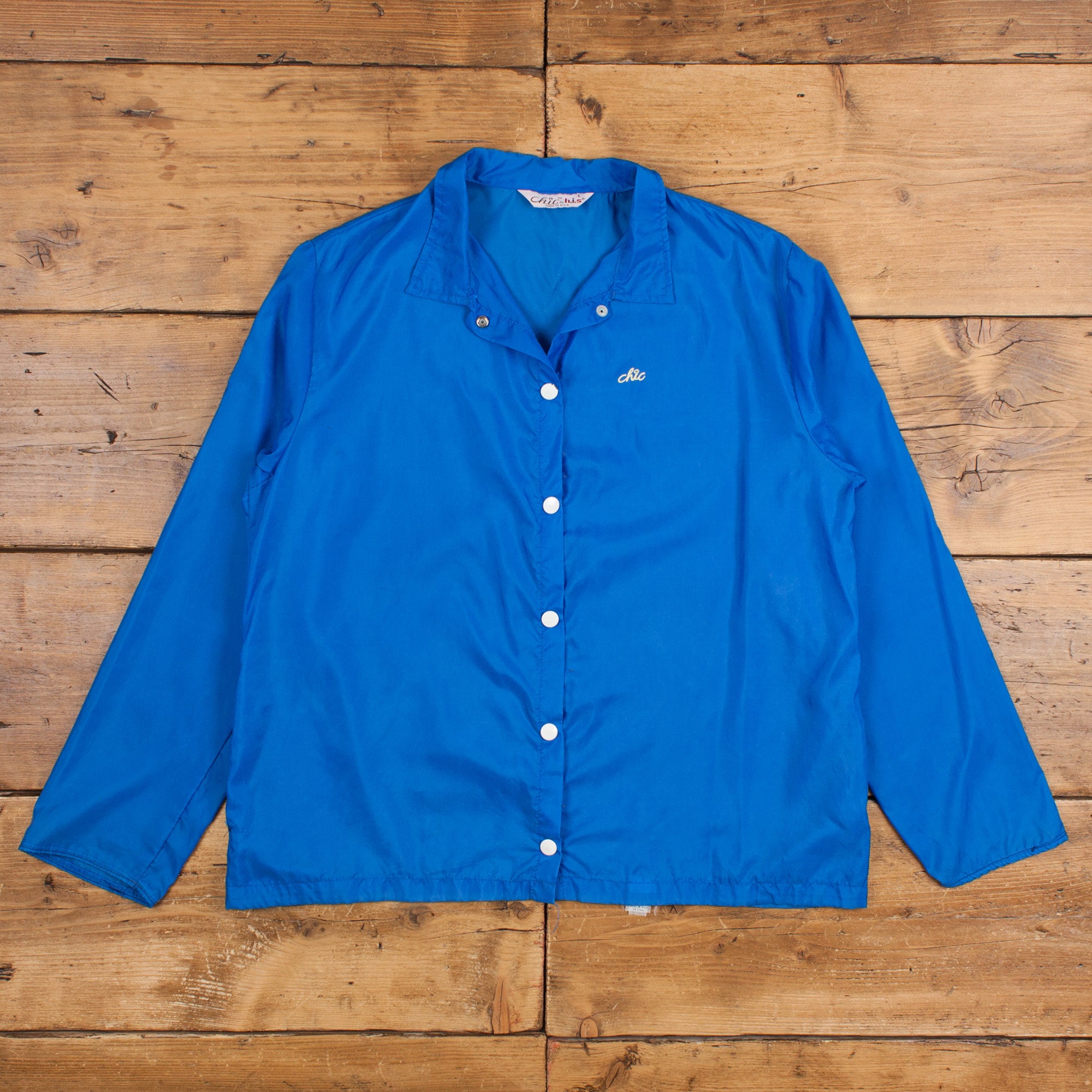 ジャケット・アウター 80s Vintage Coach Jacket Made in USA Vintage H.i.s Coach Jacket L 80s Chic USA Made Blue Womens Snap - Etsy