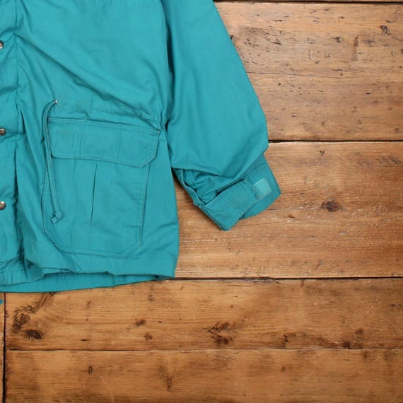 Vintage Woolrich Outdoor Jacket L 90s Blanket Lined USA Made Blue