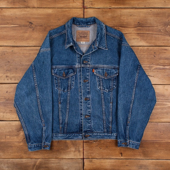 Vintage Levis Denim Jacket Large Orange 