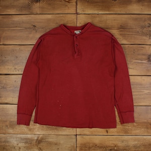 Vintage L.L. Bean Blank T Shirt L Long Sleeve Tall Red Tee
