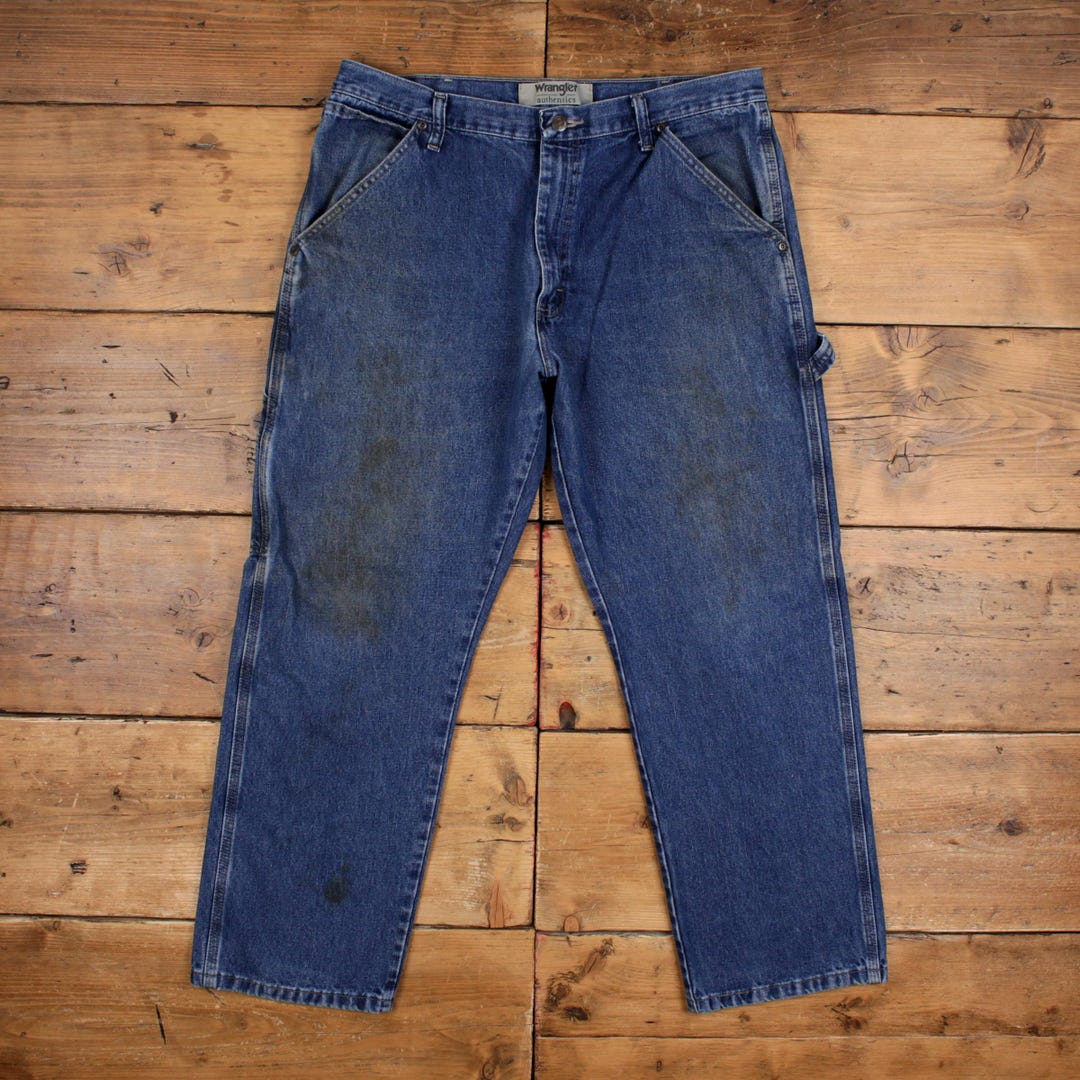 Wrangler Carpenter Jeans 36x29 Mens 00s Blue Stonewash Workwear