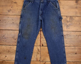 Wrangler Carpenter Jeans 36x29 Mens 00s Blue Stonewash Workwear Utility Denim