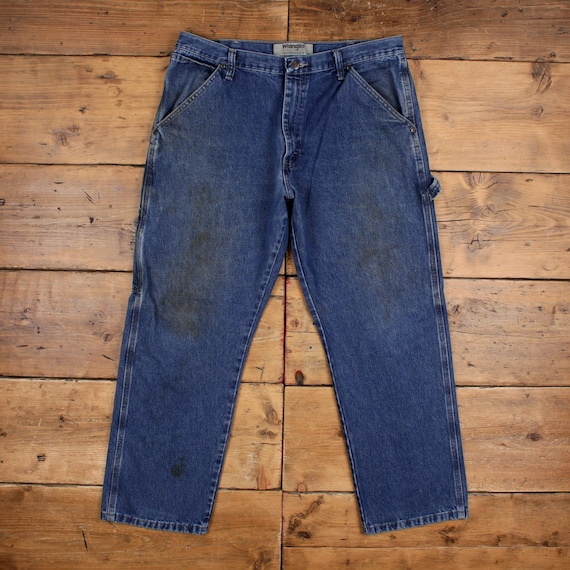 Wrangler Carpenter Jeans 36x29 Mens 00s Blue Stonewash Workwear