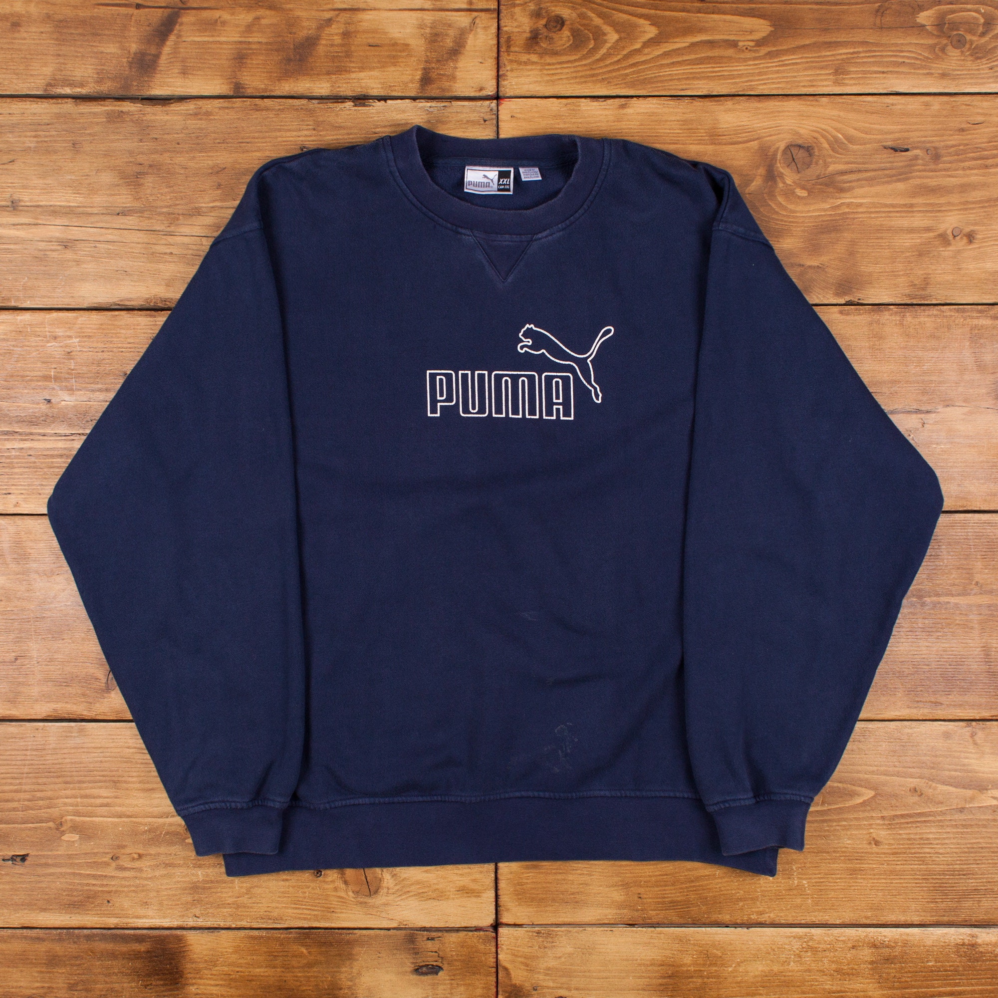 Vintage Puma Spell Out Sweatshirt 2XL Blue Logo Roundneck - Etsy Norway