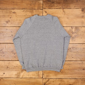 Vintage Jerzees Graphic Sweatshirt XL Slim 90s USA Made Religious Grey Jumper