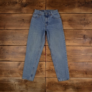 Vintage Levis 550 Jeans 25 x 29 90s Stonewash Straight Blue Womens Red Tab