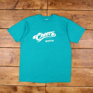 Vintage Fruit of the Loom Single Stitch T Shirt Graphic XL 90s USA Made Cheers