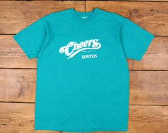 Vintage Fruit of the Loom Single Stitch T Shirt Graphic XL 90s USA Made Cheers