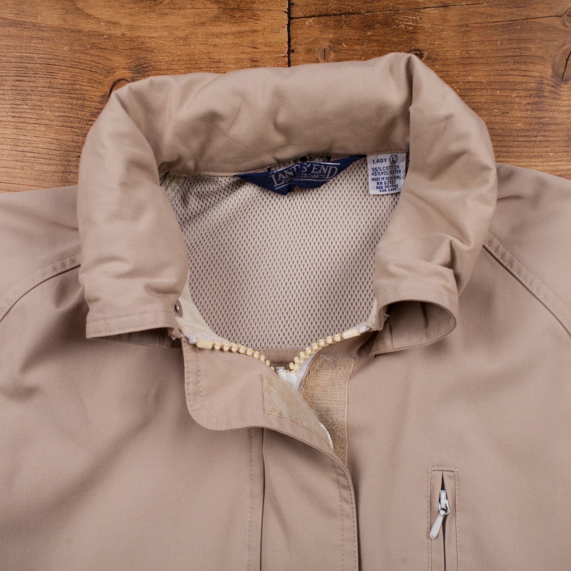 Vintage Lands End Windbreaker Jacket L 90s Parka Outdoors