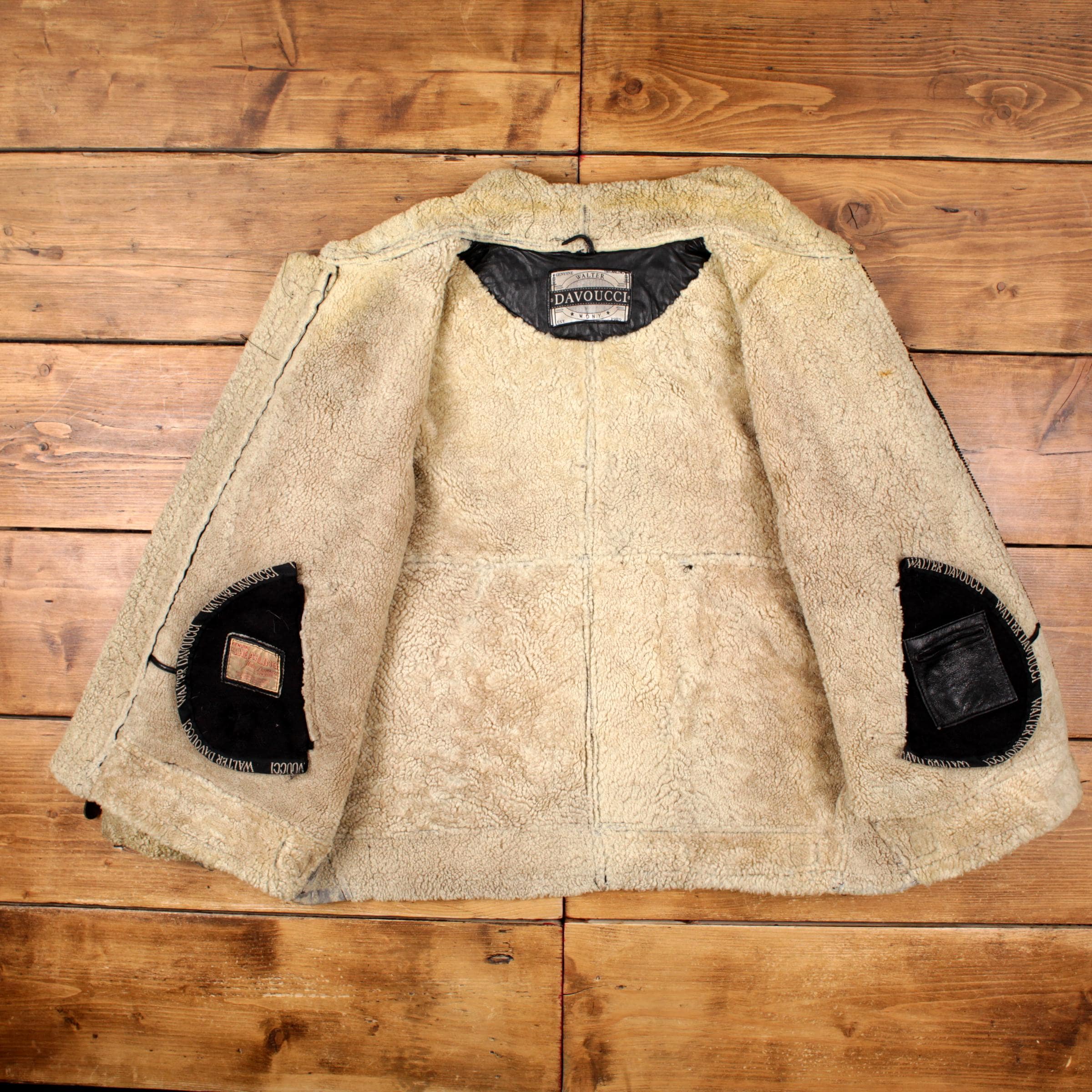 Vintage Walter Davoucci Leather Jacket 3XL 90s Shearling Black - Etsy