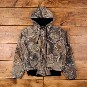 トップス 90's-00's walls real tree hooded jacket Vintage 90's Walls Woodland Realtree Camo Canvas Hooded Work