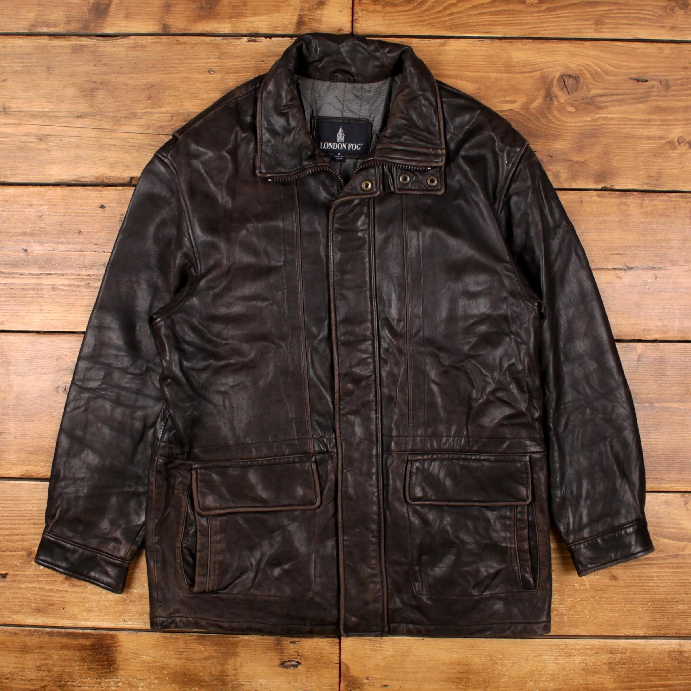 90s ロンドン フォグ London Fog レザー カーコート ブラックXL 90s ロンドン フォグ London Fog レザー カーコート ブラックXL 【公式