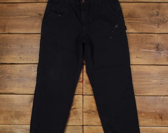 Vintage Carhartt Carpenter Pants Trousers 38x30 Mens Straight Blue Cotton