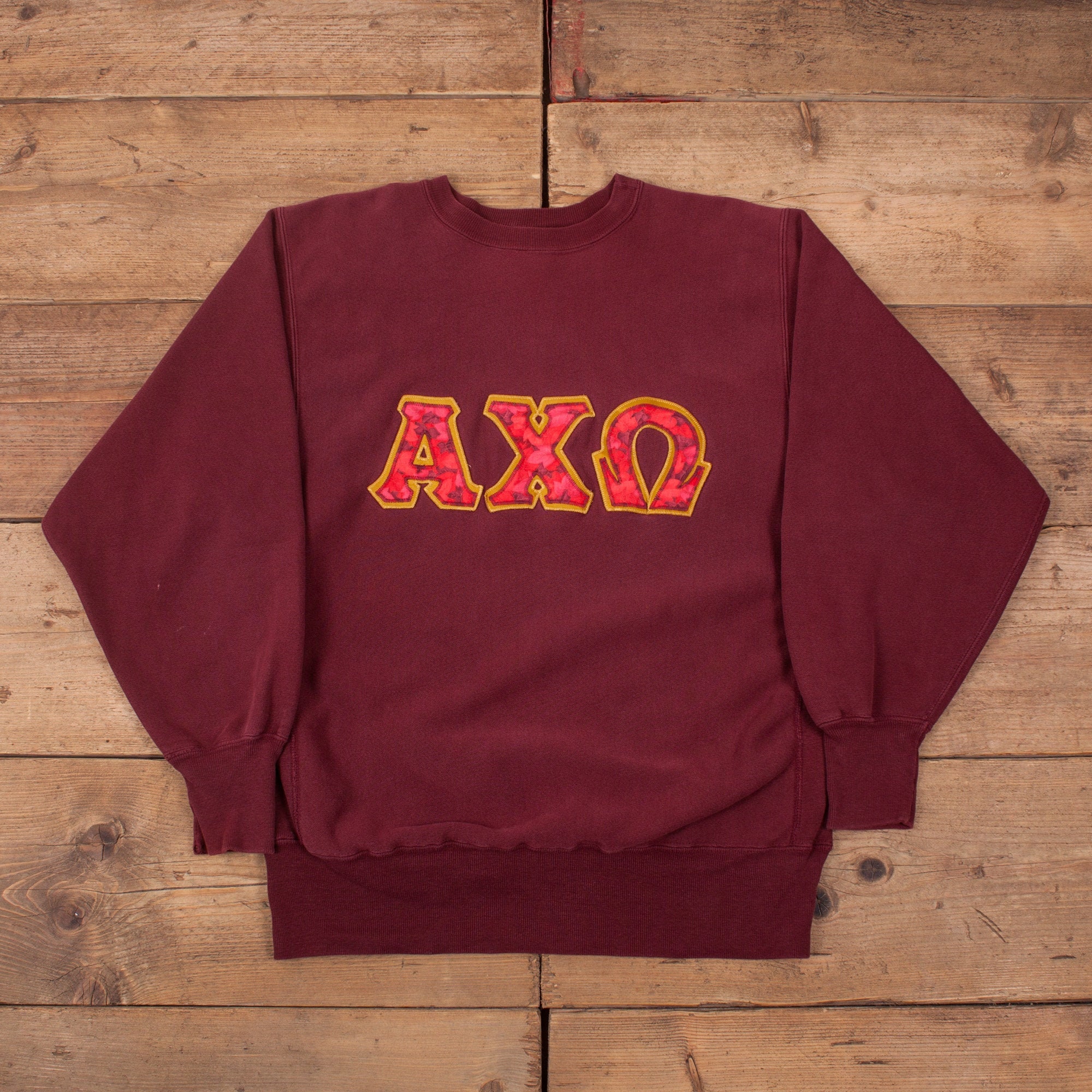 Image of Mens Vintage 90S Champion Red Reverse Weave College Sweatshirt Usa Xl 46" R19367