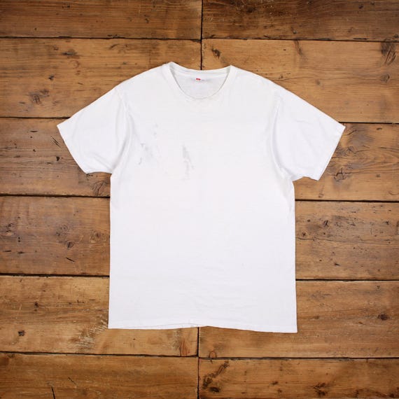 Vintage Hanes Single Stitch T Shirt Blank Medium 90s USA Made  