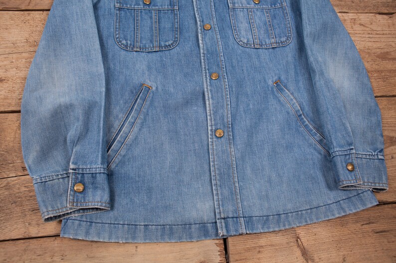 Mens\u2019s Vintage Lee Set 70s Blue Denim Workwear Hippie Jacket M 38 R10074