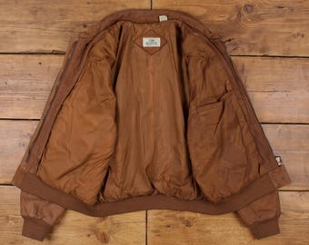 Vintage Redhead Leather Jacket M 90s Bomber Brown Womens - Etsy Israel