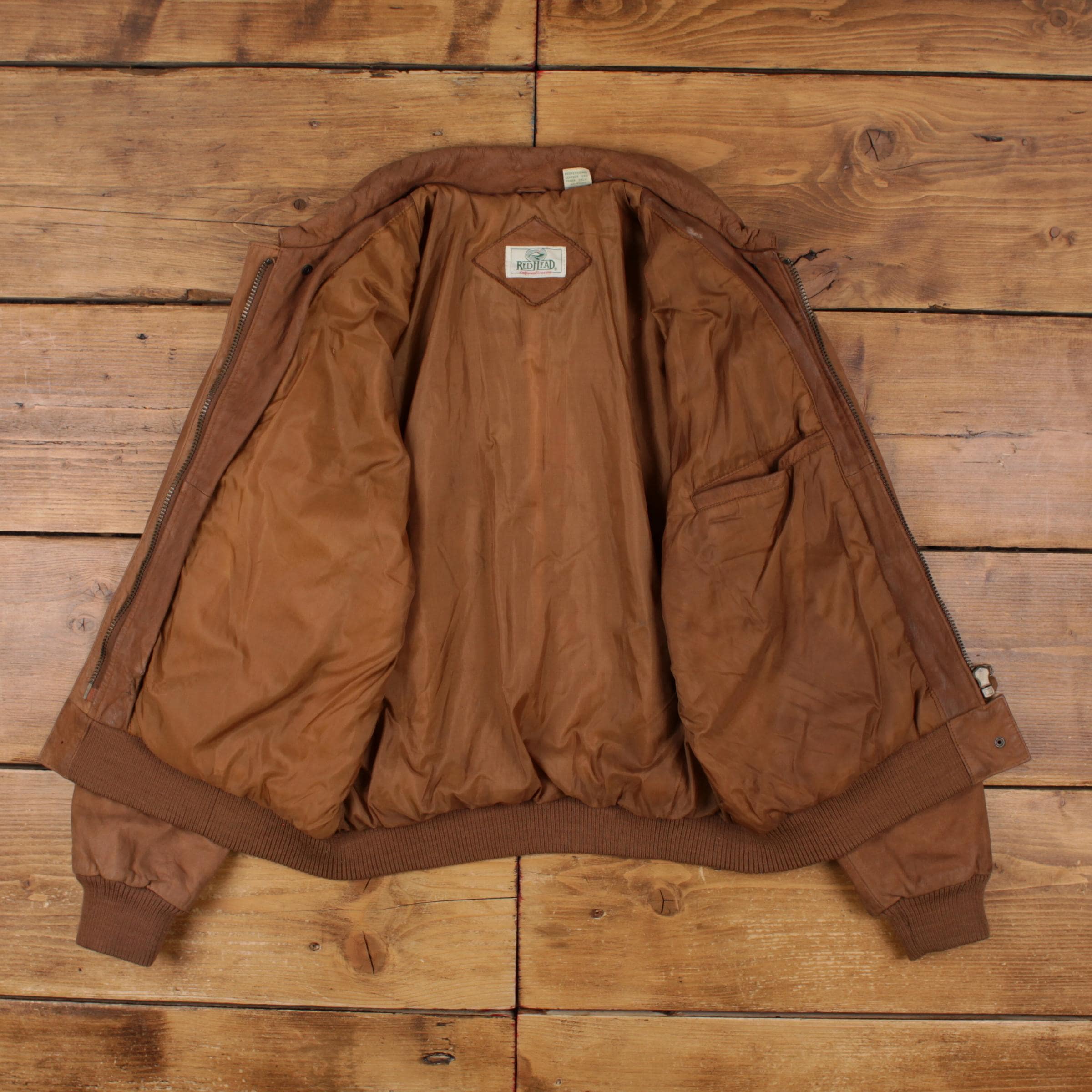 Vintage Redhead Leather Jacket M 90s Bomber Brown Womens - Etsy
