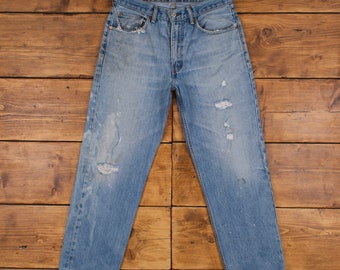 Vintage Levis 550 Jeans 31 x 29 Stonewash Tapered Blue Red Tab Denim