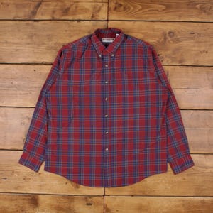 Vintage McGregor Classics Check Shirt Button L 90s Mens Long Sleeve Red Check