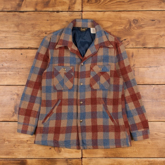 Vintage Lee Wool Jacket M 80s CPO USA Made Check Overshirt - Etsy