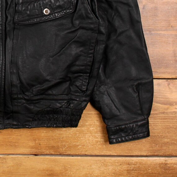 ジャケット・アウター St John's Bay Leather Jacket Black Vintage St.John's Bay Men's Black Motorcycle Leather Jacket Size