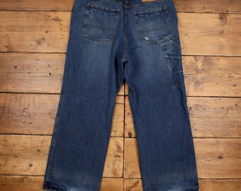 Hang Ten Baggy Y2K Jeans 38x32 Mens 00s Blue Wide Carpenter Skater