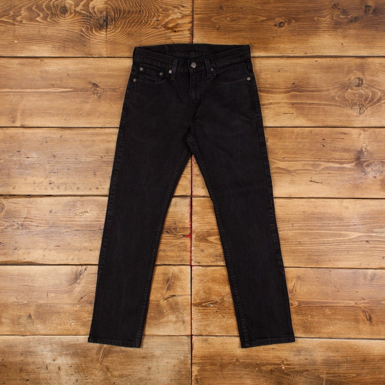 vintage Levis 514 Jeans 29 x 28 Dark Wash Straight Black Red Tab Denim image 1