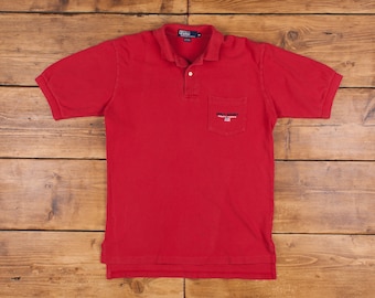 Vintage Ralph Lauren Logo T Shirt Large Polo Sport Red Tee