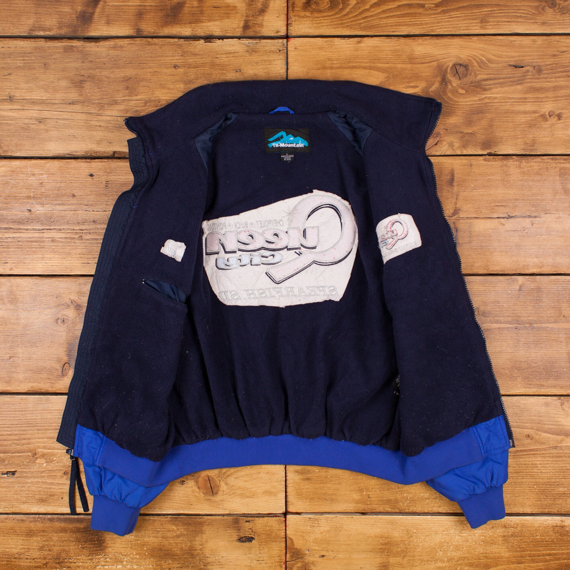 Vintage Tri Mountain Windbreaker Jacket L 90s Embroidered Motor 