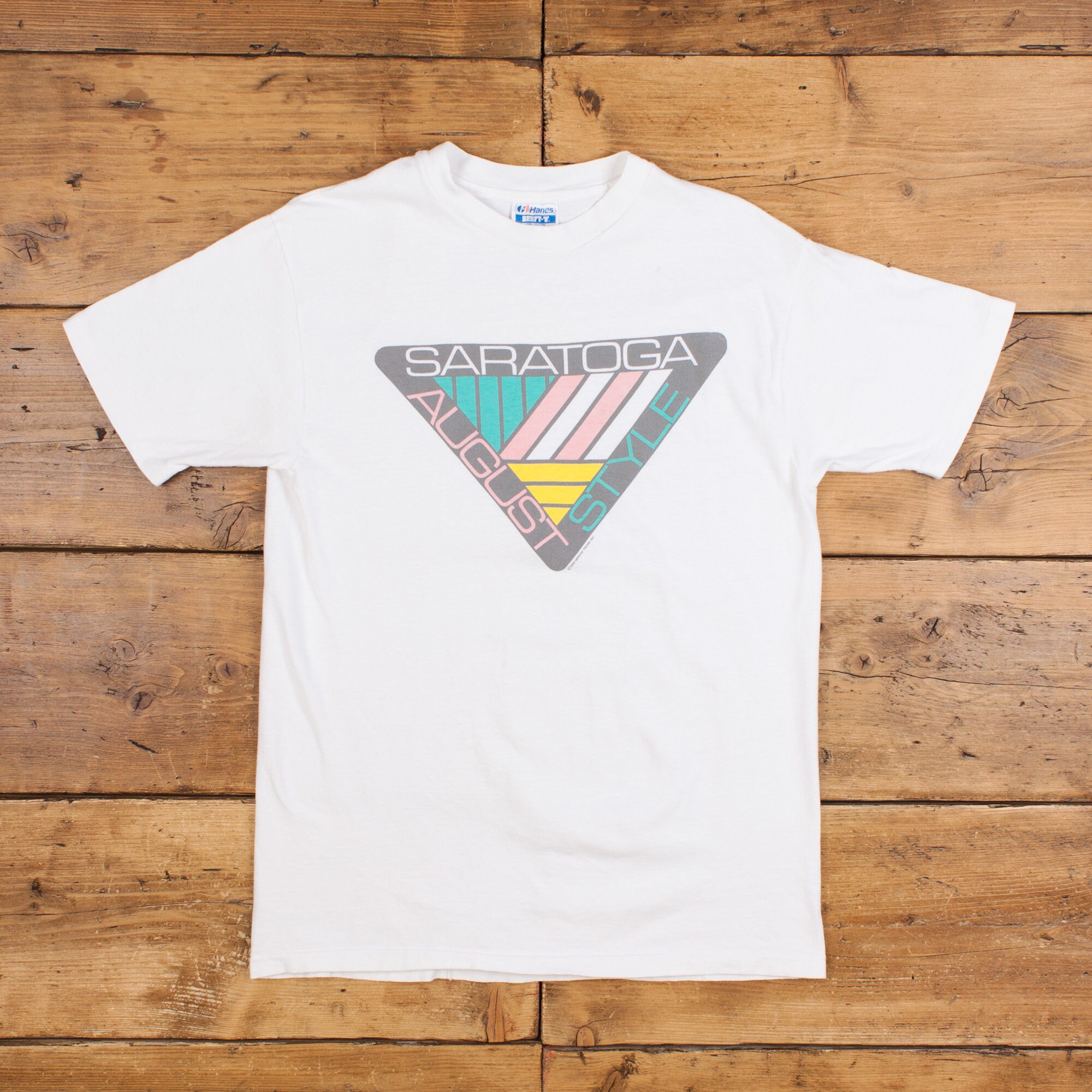 Vintage Hanes Single Stitch T Shirt Graphic M 80s USA Made