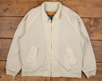 Vintage Tudor Court Windbreaker Jacket L 80s Raglan Beige Womens 