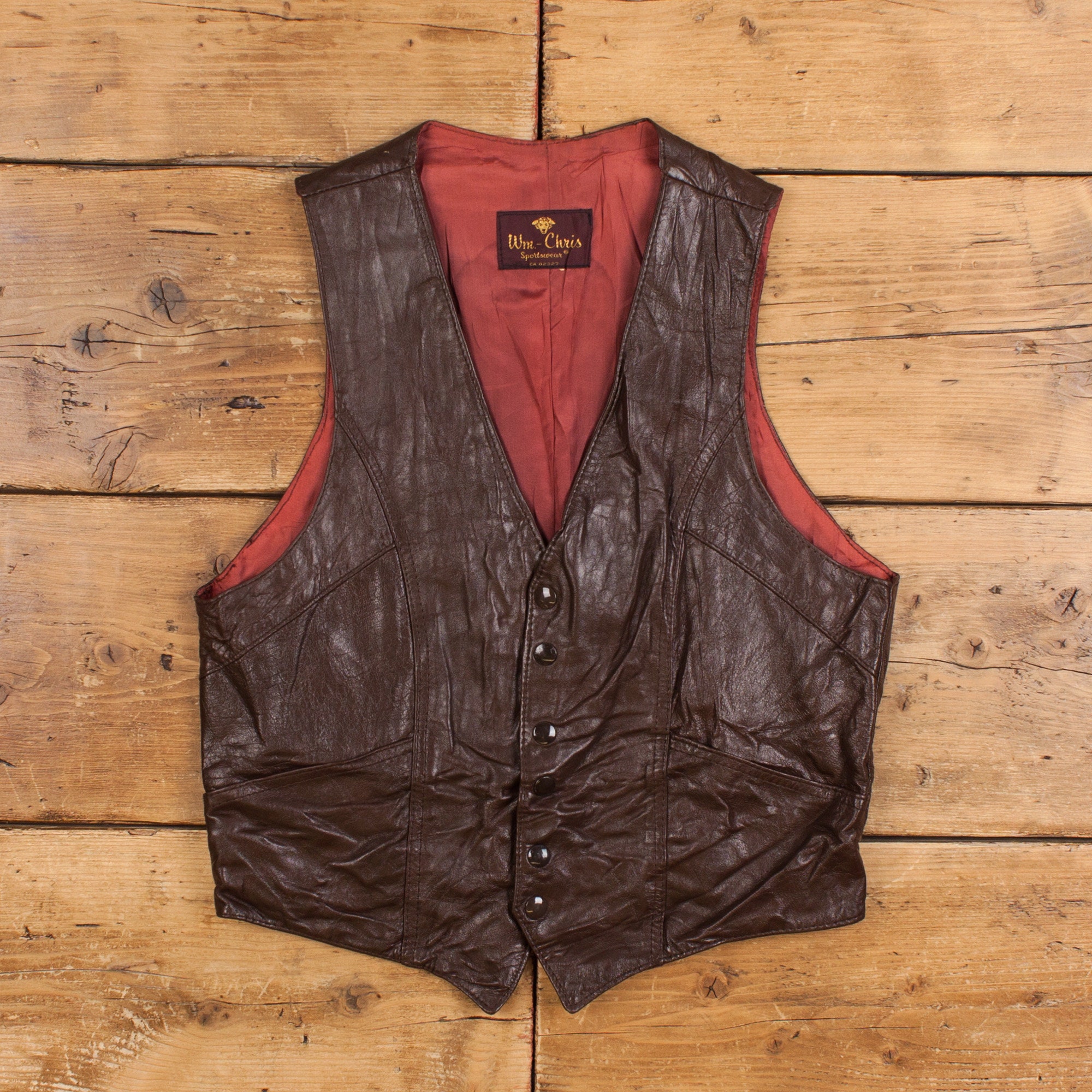 Vintage WM Chris Leather Gilet XS 70s Vest Brown - Etsy UK