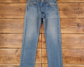 Vintage Levis 501 Jeans 34 x 34 Stonewash Straight Blue Red Tab Denim