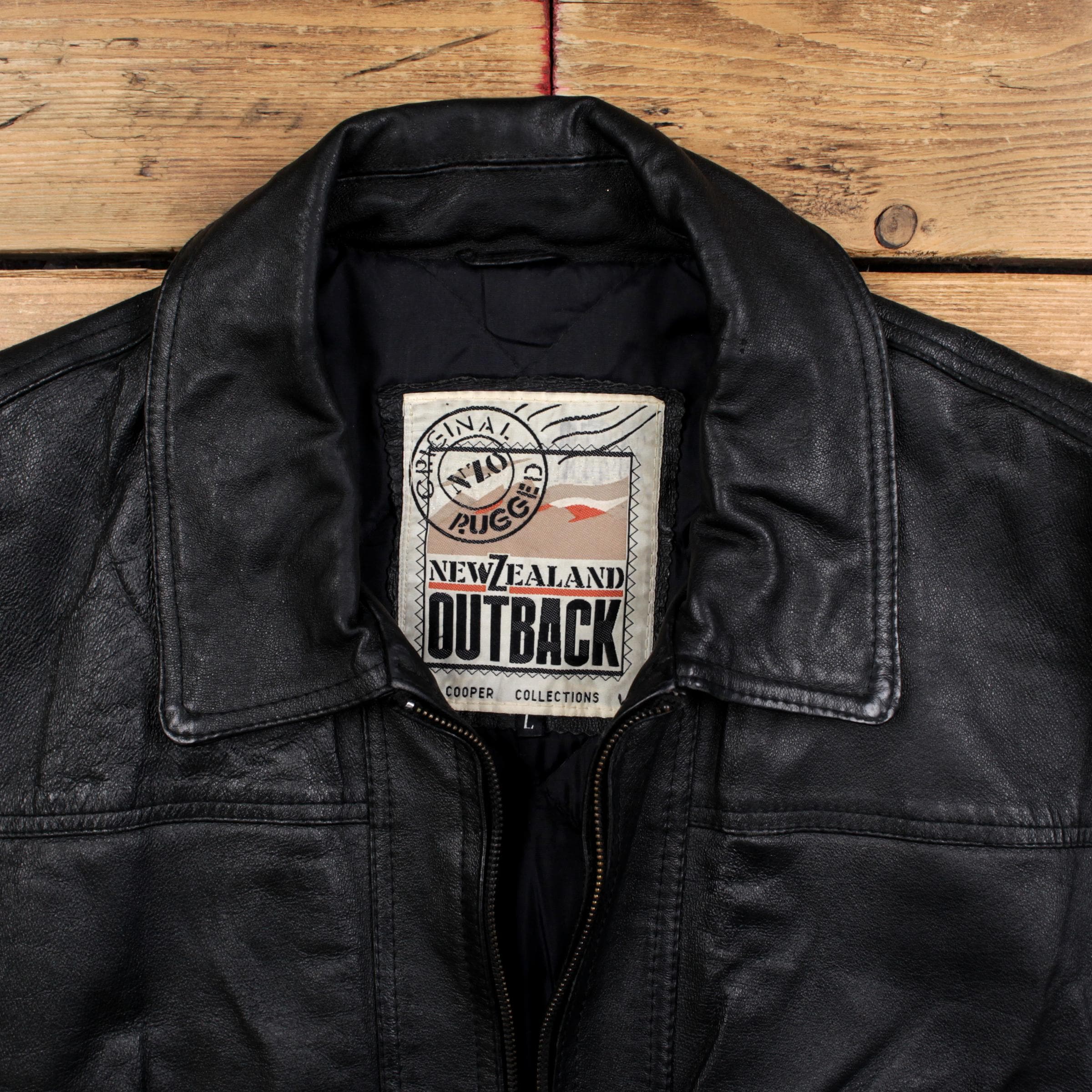 Vintage New Zealand Outback Leather Jacket L Bomber Black - Etsy