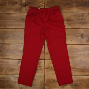 Vintage Peninsula Chino Pants Trousers 34x34 90s Unisex Straight Red Cotton