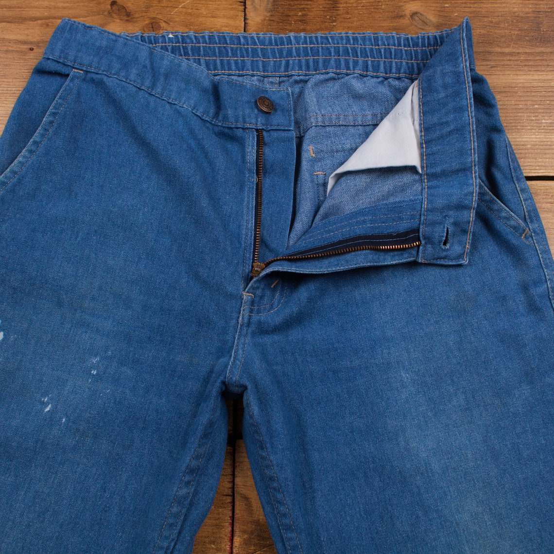 Vintage Levis for Men Jeans 32 x 30 Skosh More Room Light Wash Straight Blue, foto 4 di 5