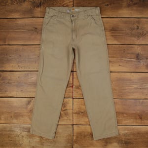 Vintage Carhartt Carpenter Pants Trousers 35x32 Mens Straight Blue Cotton
