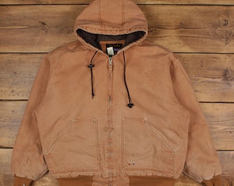 Vintage 1990s Walls Black Hooded Cinched Active Jac Work Jacket