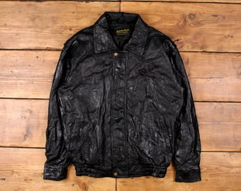 Vintage Napoline Leather Outfitters Leather Jacket M Patchwork