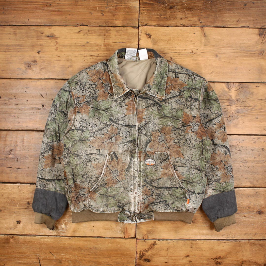 Vintage Rasco Workwear Jacket XL 90s Realtree Patched Camouflage Green ...
