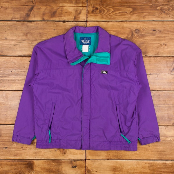 Vintage Woolrich Outdoor Jacket XL 90s Thinsulate Purple Zip Hook & Loop