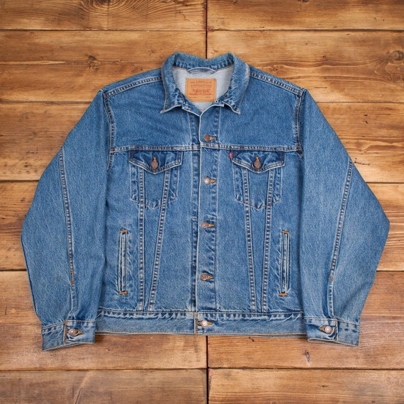 Mens Vintage 90s Levis Stonewash Blue Denim Trucker Jacket USA | Etsy