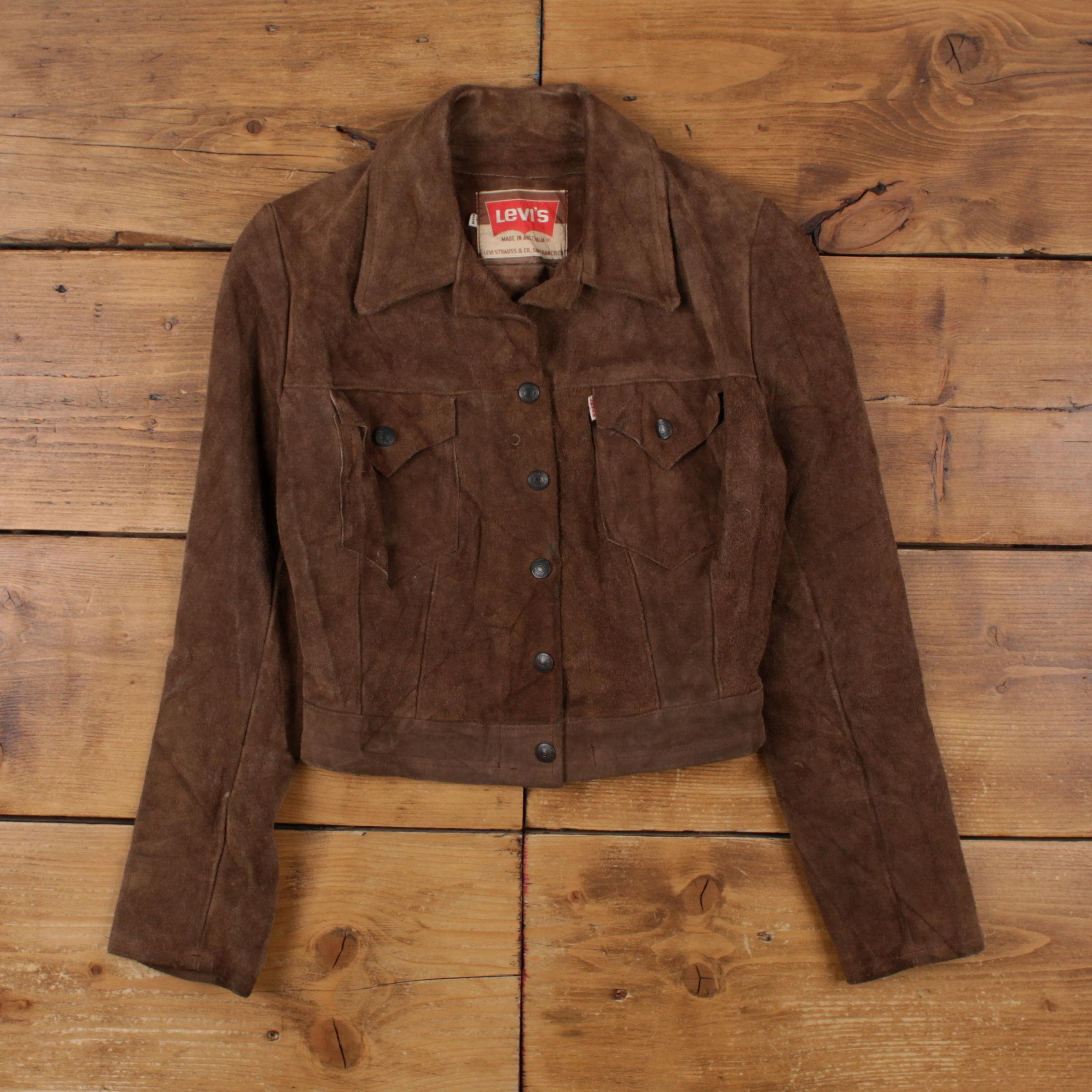 1970s Levi’s USAvintage suède jacket Vintage 1970's Levi's “Big E” Suede Trucker Jacket – La Lovely Vintage