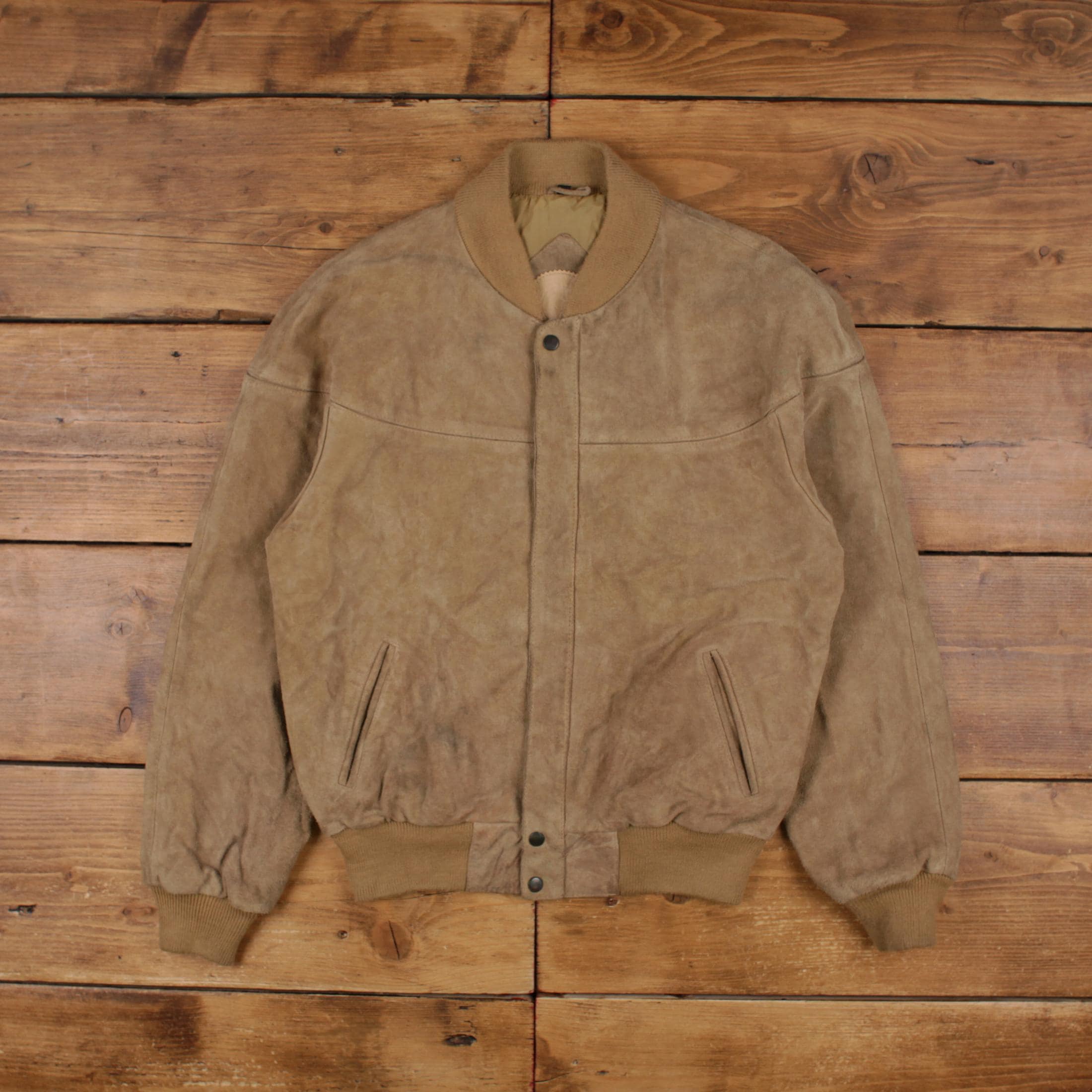 Vintage Peter Et Jon Leather Jacket L 80s Suede Bomber Beige - Etsy