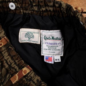 Gander Mountain Mossy Oak Camo Trousers M-XL Mens Rainwear USA Made Outdoor image 3