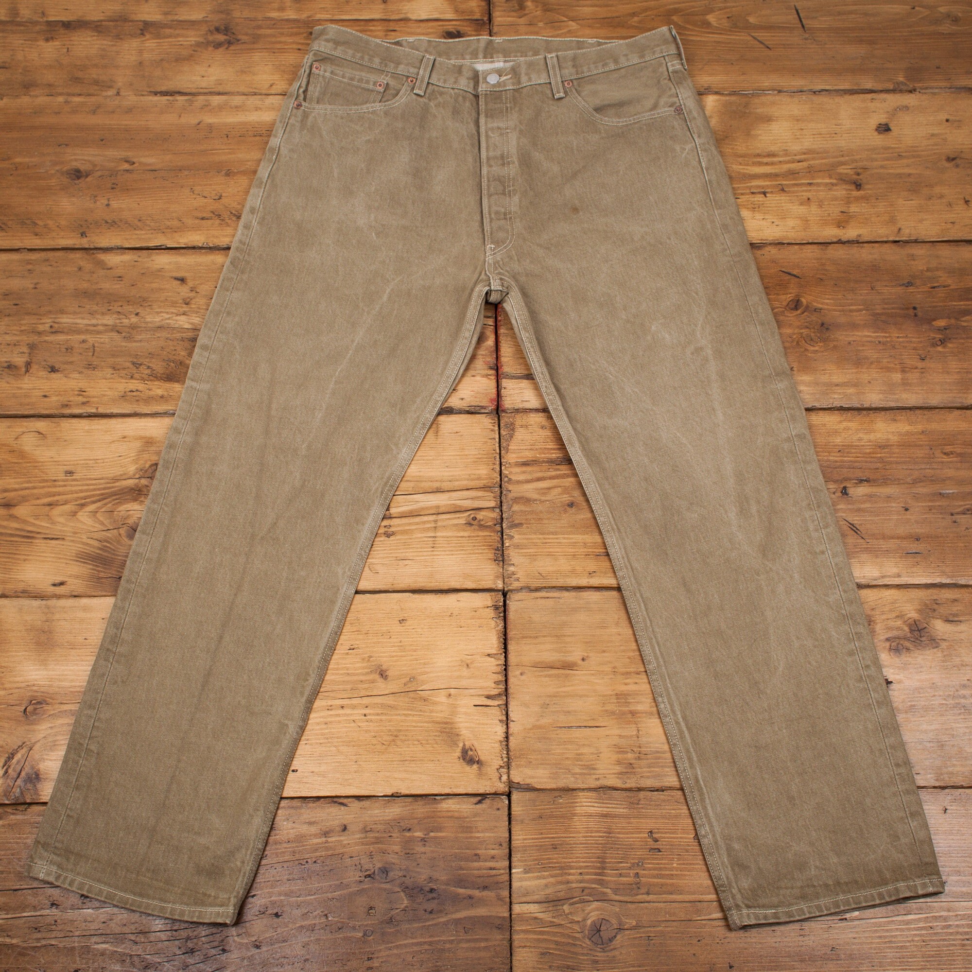 Vintage Levis 501 Jeans 38 X 32 Khaki Green Straight Leg Denim | Etsy India