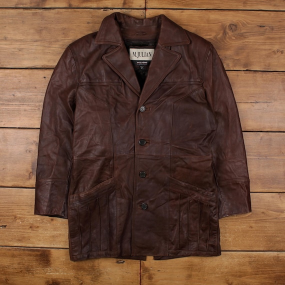 Vintage Wilsons Leather Jacket M 90s M.julian Lined Brown - Etsy