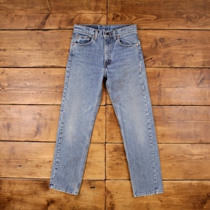 Vintage Levis 505 Jeans 29 x 30 USA Made 90s Stonewash Straight Blue Red Tab